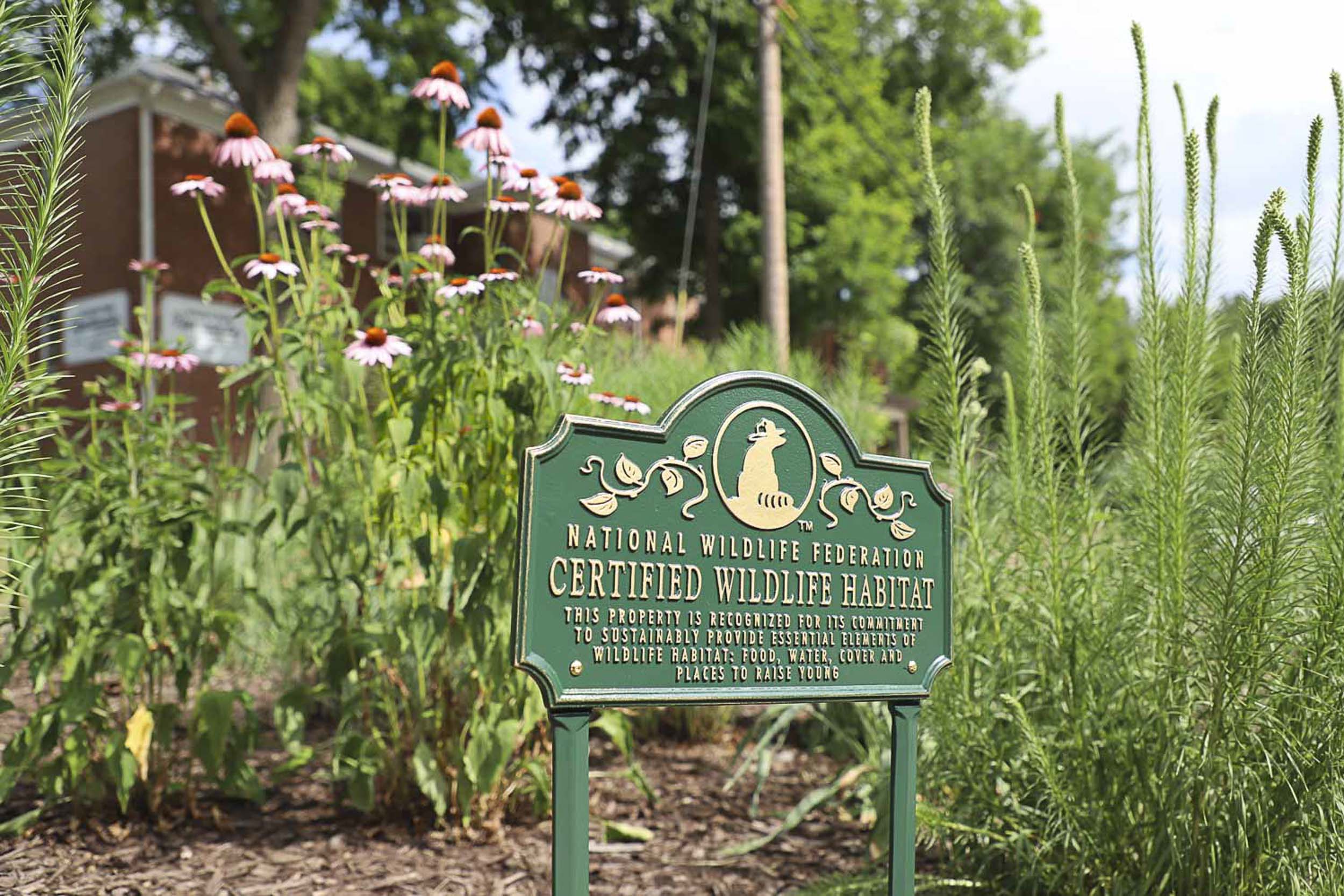 Certified Wildlife Habitat sign at Wilson Park Apartments