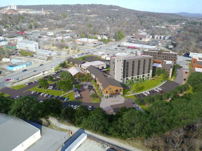 Aerial Rendering of South Yard - Provided by Modus Studio